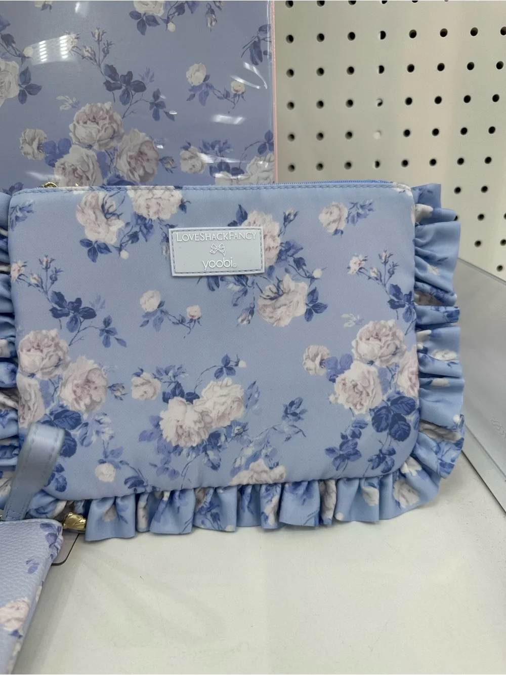 LoveShackFancy Floral Ruffle Accessory Pouch - Everblooming Rosettes Roses